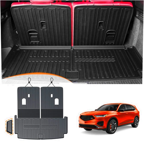 GALVAGNITE Cargo Mat for 2022-2024 2025 Acura MDX, All Weather TPE Cargo Liner with Backrest Mats Backrest Cover Protector for MDX Accessories (Trunk Mat with Backrest Mat)