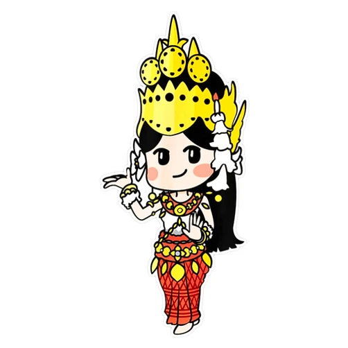 Vision Signs Cute Cambodian Khmer Thai and Lao Apsara Beauty Sticker Bumper Sticker Vinyl Decal 5