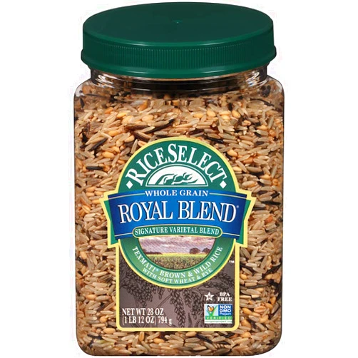 RiceSelect Whole Grain Royal Blend with Wild Rice, Brown, 28 Oz, 4 Count
