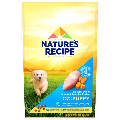 Nature's Recipe Nature′s Recipe Grain Free Puppy Chicken, Sweet Potato & Pumpkin Recipe Dry Dog Food, 12 lb. Bag