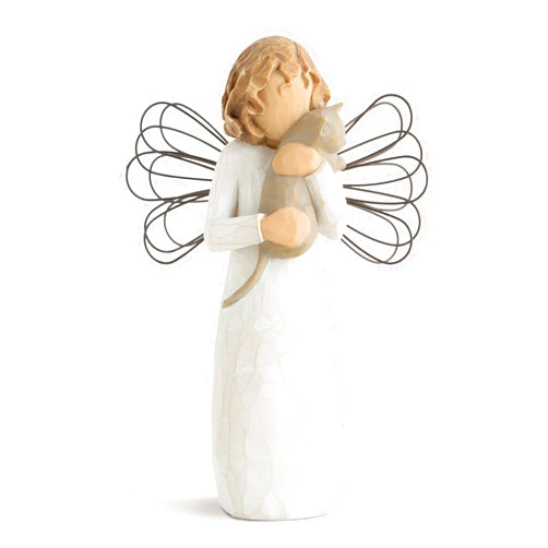 Willow Tree with affection Angel, I Love Our Friendship, Gift to Celebrate Loving Pets and Cat Lovers, Sculpted Hand-Painted Figurine