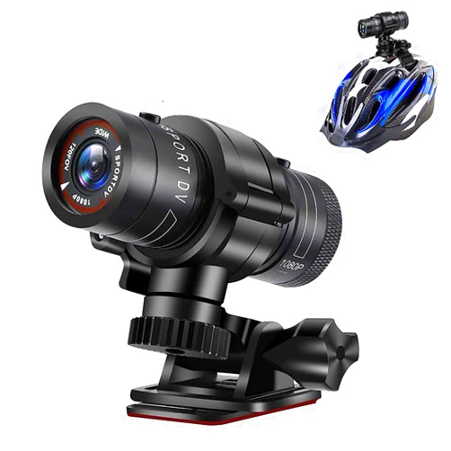 Acogedor Motorcycle Helmet Camera 1080P, 120 Wide Angle Sports Action Camera Built in Microphone with Bracket and Helmet Strap