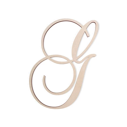 Jess and Jessica Wooden Letter G, Wooden Monogram Wall Hanging, Large Wooden Letters, Cursive Wood Letter