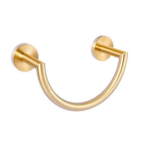 HouseAid Stainless Steel Towel Ring for Bathroom, Hand Towel Holder, Modern Semi-Circular Hand Towel Rack, Wall Mounted, Brushed Gold