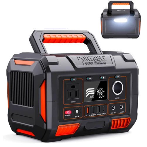 MILBOPAX Portable Power Station 300W, 288Wh/78000mAh Solar Generator with 110V AC Outlet/3 DC Ports/4 USB Ports, Flashlight, Wireless Charging, Backup Battery for Outdoors Camping Travel Hunting Home