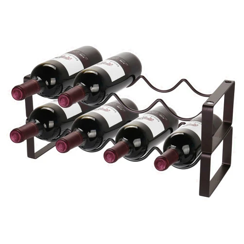 Carperipher Stackable Wine Rack Countertop, 8 Bottles 2 Tier Wine Cabinet Counter, Wine Rack Holder and Storage, Metal Wine Bottle Holder Freestanding for Cabinet