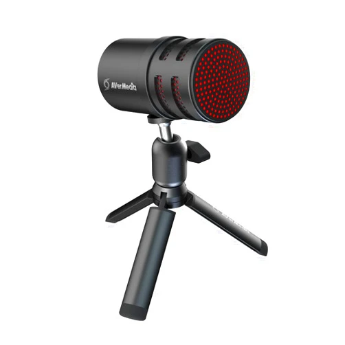 AVerMedia USB Mic for Streaming, Podcasting, Gaming Mic with Cardioid Polar Pattern, Tripod Stand, Headphone Output, Mute Button, All Metal Mic for PC, Laptop, iPhone, and Android Phone
