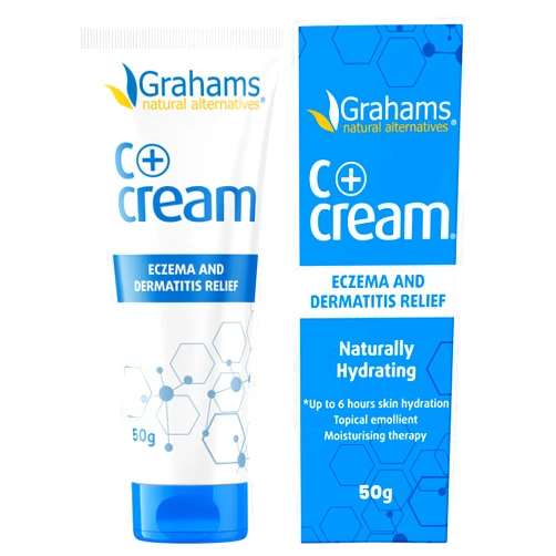 Grahams Natural C+ Eczema & Dermatitis Cream - All-Natural & Steroid-Free - Manuka Honey & Calendula - Clinically Proven Eczema Cream - Moisturizing Lotion for Extremely Dry Skin, Itch Relief (1.76oz)