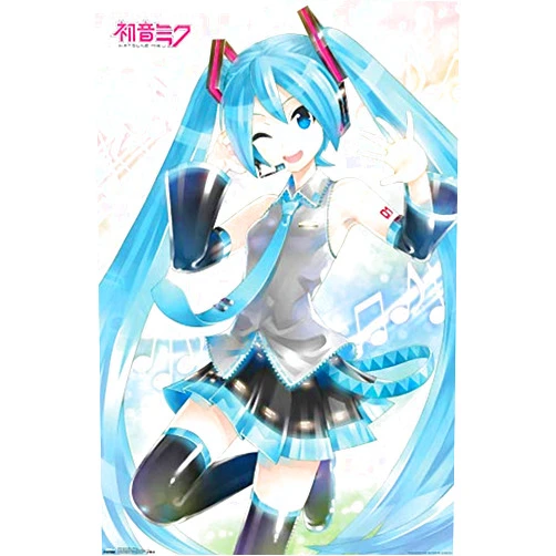 Trends International Hatsune Miku - Waving Wall Poster, 22.375