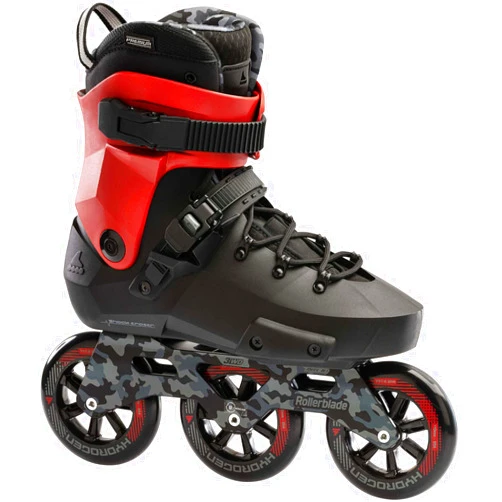 Rollerblade Twister 110 Unisex Adult Fitness Inline Skate, Black/Red, Urban Performance Inline Skates