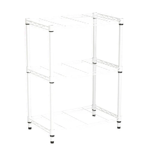 Honey-Can-Do 3-Tier Heavy-Duty Adjustable Shelves, Metal Storage Rack with 250-lb Shelf Capacity, White, 14
