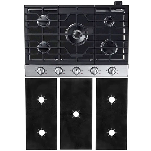 SUEIANNMN Gas Stove Burner Covers Universal Gas Stove Protectors, 5 Holes Protectors Reusable Heat Resistance Gas Range Non-Stick Washable Stove Top Protectors Liners Fast Clean Kitchen Cooking