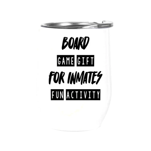 Handmade Funny Gift Funny Gift Board Game Gift for Inmates - Fun Activity for Prisoners - and Multicolor 12 Oz White Stainless Steel Wine Tumbler