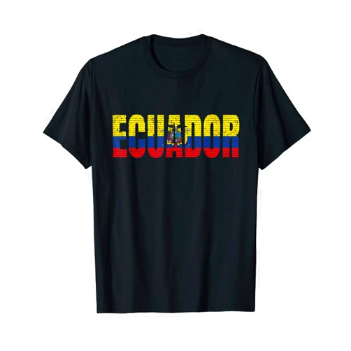 Distressed Flag Of Ecuador Map Pride Gifts Ecuador Flag Vintage Ecuadorian Map Country Gift T-Shirt