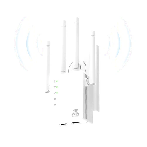AOOEPU WiFi Extender Signal Booster, Wi-Fi Repeater Signal Amplifier for Home, Long Range Internet Extender, WiFi Booster with Ethernet Port, Device Servers Covers Up to 12880 Sq. ft and 105 Devices