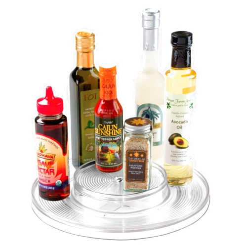 InterDesign iDesign Linus Lazy Susan Cabinet Turntable - 2-Tier Organizer Tray for Kitchen Pantry or Countertops - 11