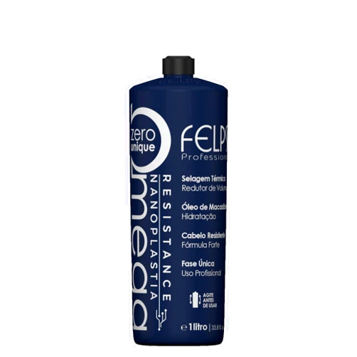 Felps Professional Omega - Thermal Sealing and Zero Unique Nanoplasty - Straightening & Smoothing Hair Treatment - Brazilian Keratin Blowout - Formaldehyde Free 1L/33.81oz