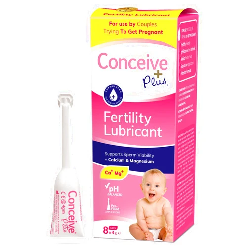 CONCEIVE PLUS Fertility Lubricant for Women - Personal Lube with Calcium + Magnesium Ions - Use When Trying to Conceive - Vaginal Moisturizer (8 x 4g Pre-Filled Applicators)