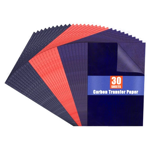 Psler Carbon Paper for Tracing Graphite Transfer-Paper - PSLER 10 Sheets Red,10 Sheets Blue,10 Sheets Black Graphite Paper for Tracing Drawing Patterns on Wood Projects Fabric Artist A4 Size 8.5 X 11 Inch