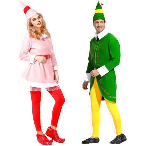 Hladce Christmas Elf Costume Christmas Cosplay Full Set Costumes for Adults & Kids (Man 3XL+WomenXL)