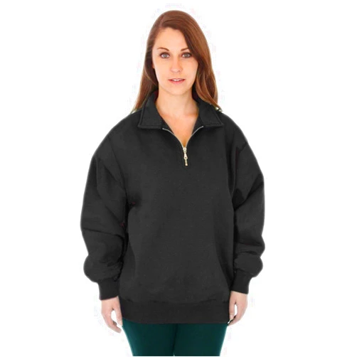 CottonMill Women's 100% Cotton Quarter Zip Heavyweight Sweatshirt