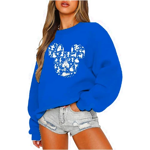 Kecukqay Magic Kingdom Castle Sweatshirts For Women Castle Fairy Graphic Sweatshirt Family Holiday Vacation Casual Pullover