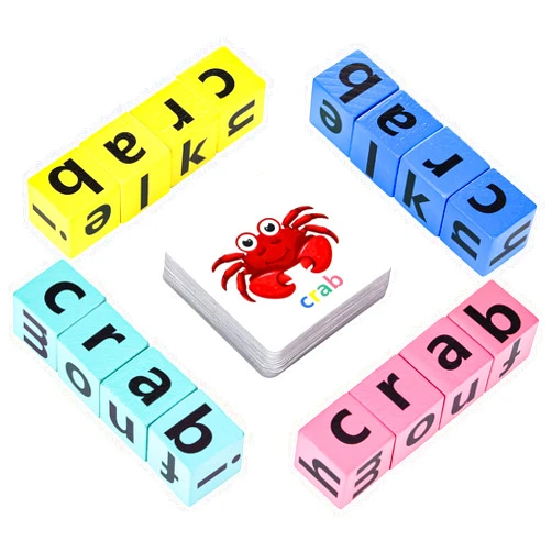 DragonflyDreams Wooden Blocks Spelling Game, Wooden Alphabet Puzzles Blocks, Matching Letter Game Kids Toys Alphabet Spelling Montessori Learning Toy Early, Learning Toys for Kids Ages