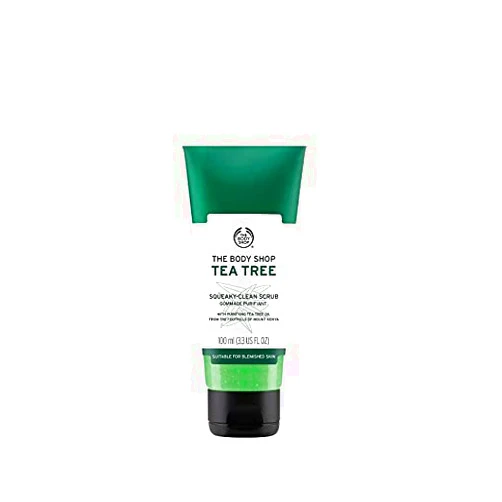 The Body Shop Tea Tree Squeaky-Clean Exfoliating Face Scrub, 3.3 Fl Oz (Vegan)