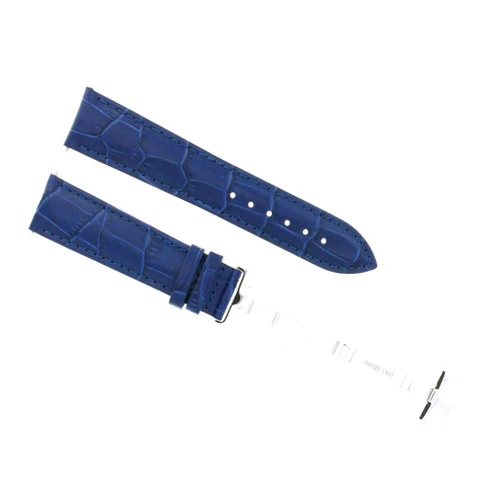 Ewatchparts 22MM LEATHERWATCH STRAP BAND STRAP COMPATIBLE WITH DEPLOYMENT CLASP GIRARD PERREGAUX WATCH BLUE