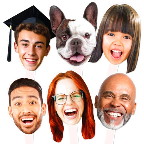 Big Dot of Happiness Fun Face Cutout Paddle - Custom Photo Head Cut Out Photo Booth and Fan Prop - Upload 1 Photo - 1 Piece