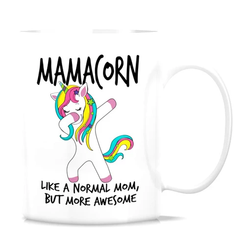 Retreez Funny Mug - Mamacorn Mama Unicorn Baby Shower 11 Oz Ceramic Coffee Mugs - Funny, Sarcasm, Sarcastic, Motivational, Inspirational birthday gifts for her mommy mother mom wife mother's day gift