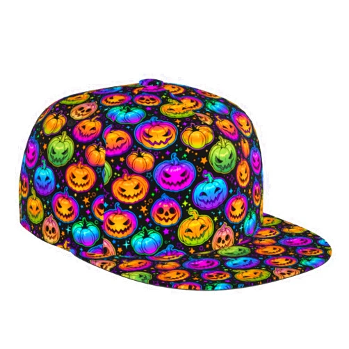 ENBBHZU Halloween Pumpkins Baseball Cap Snapback Hat Adjustable Flat-Brimmed Hat Hip Hop Hat for Men Women