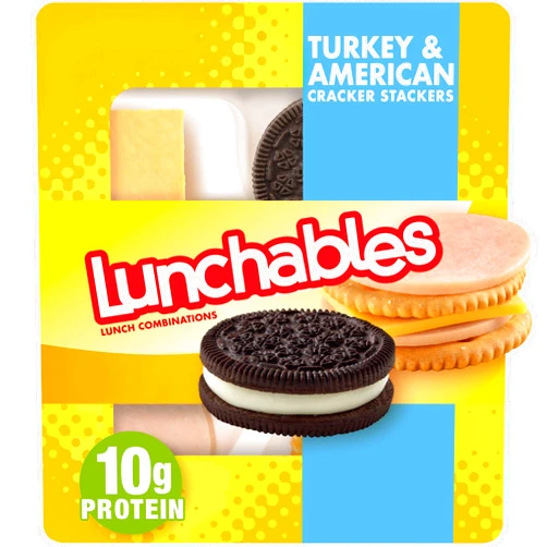 Lunchables Turkey & American Cheese Cracker Stackers with Chocolate Sandwich Cookies Snack Kit (3.4 oz Tray)