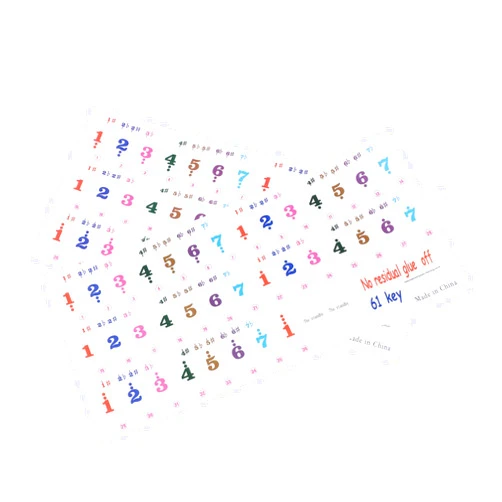 SUPVOX 2 Sheets 61 Key Keyboard Stickers Letter Stickers Piano Letter Stickers for Keys Sticker by Numbers Piano Stickers for Keys Piano Decals Piano Accessories Music Instrument Supplies