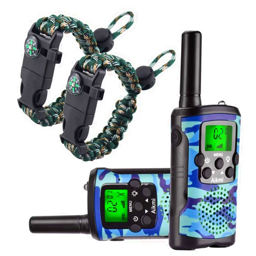 Aikmi Walkie Talkies for Kids 22 Channel 2 Way Radio 3 Miles Long Range Handheld Walkie Talkies Durable Toy Best Birthday Gifts for 6 Year Old Boys and Girls fit Adventure Game Camping (Blue Camo 1)