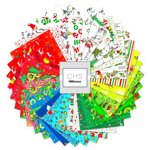 Robert Kaufman Dr. Seuss How The Grinch Stole Christmas Grinchmas 42 5-inch Squares Charm Pack Kaufman CHS-1247-42