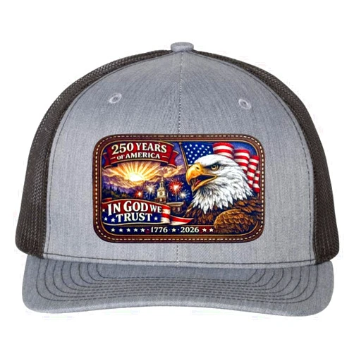 Ricky's Laser Engraving American Flag Hat – Richardson 112 Trucker Snapback, Patriotic Hat for Men, Thin Blue/Red Line, Blackout, PVC & Leather Patch