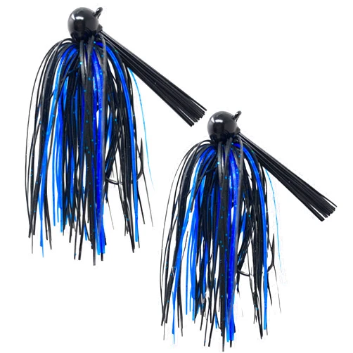 Reaction Tackle Tungsten Football Jigs for Bass Fishing - Weedless Bait Design 97% Pure Tungsten Foot Ball Jig Head Fishing Lures and Silicone Skirt - Also Pike, Walleye and Muskie and More (2-Pack)