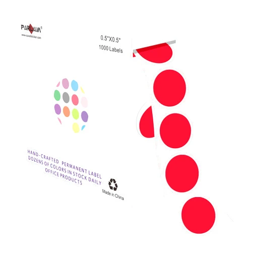 PARLAIM 1000PCS 1/2 Inch Round Permanent Color-Code Dot Stickers,Circle Colorful Coding Label Sticker for Home Office Classroom(Red)