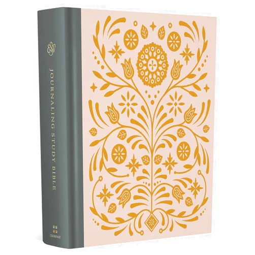 ESV Bibles ESV Journaling Study Bible (Cloth over Board, Blush/Ochre, Floral Design): Holy Bible, English Standard Version
