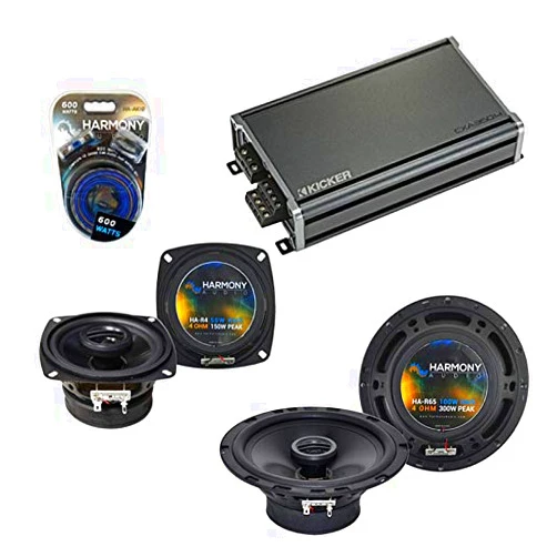Harmony Audio Compatible with Subaru Forester 2005-2008 OEM Speaker Replacement Bundle R65 R4 & CXA360.4 Amp