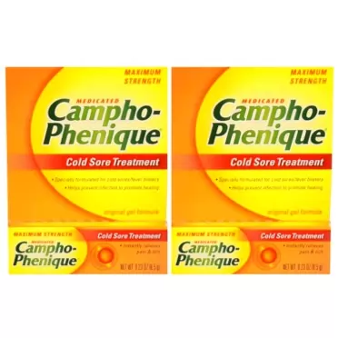 Campho-Phenique Cold Sore Treatment, Maximum Strength, Original Gel Formula, 2 Pack 2-PACK