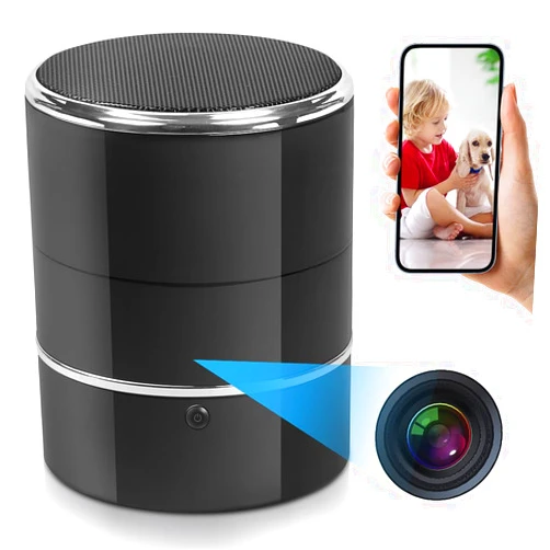 SOPKVL Spy Camera Hidden Camera Bluetooth Speaker with WiFi Live Viewing 240° Ultra Wide Angle and Motion Detection HD 1080P Nanny Cam Hidden Camera Camaras Espias Ocultas for Home Security