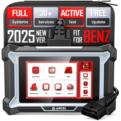 ANCEL DS160 OBD2 Scanner for Benz Maybach – Full System Bidirectional Scan Tool, 30+ Resets, ABS Bleeding, Gearbox Learn, Battery Match, SAS, Oil Reset, Lifetime Free WiFi Updates, Full OBD2, AutoVIN
