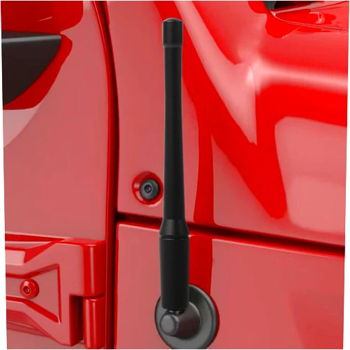 YOCTM Short Antenna Trim for Jeep Wrangler JK JL JLU JT Rubicon Sahara Sport 2007-2023 Antenna Base Replacement Accessories 5.9 inch 1-Pack
