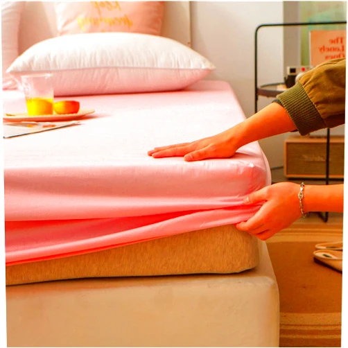 CFYCYHDZHT Comfortable Bed Sheet,Pure Color Long-Staple Cotton Bed Sheets, Bedroom Hotel Homestay Single Double Bed Bed Cover Mattress Topper,Jade,180cm*200cm