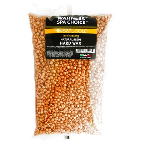 Waxness Spa Choice Mineral Gold Demi Creamy Hard Wax Beads 2.2 lb / 1 kg