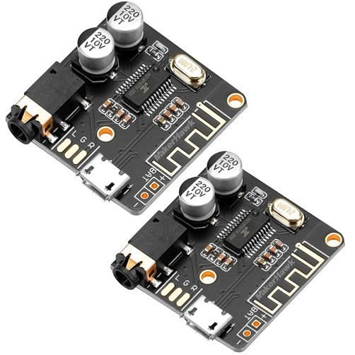 MakerHawk 2pcs Bluetooth Audio Receiver Board BT 5.0 Stereo Audio Amplifier 3.7-5V Car Speaker Amplifier for DIY