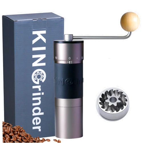 KINGrinder K6 Manual Hand Coffee Grinder (K6-Bent Handle Version)