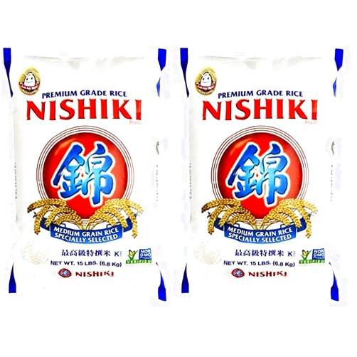 Nishiki Premium Rice, Medium Grain,15 Pound (Pack of 2)